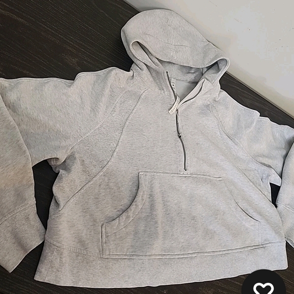 Lululemon dahlia, scuba hoodie crop gray athleisure XXL EUC - Picture 1 of 11